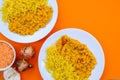 Indian Style Vegetarian Tarka Dal With Pillau Rice Royalty Free Stock Photo