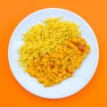 Indian Style Vegetarian Tarka Dal With Pillau Rice Royalty Free Stock Photo