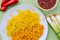 Indian Style Vegetarian Tarka Dal With Pillau Rice Royalty Free Stock Photo