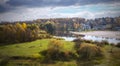 Indian summer. River Berezina. City of Borisov. Belarus. Royalty Free Stock Photo