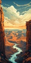 Lofi Grand Canyon National Park Landscape Vector Illustration