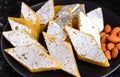 Indian sweet-badam katli or almond barfi Royalty Free Stock Photo