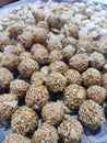 Indian sweet balls made up of sesame seeds and jaggery Royalty Free Stock Photo