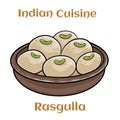 Indian Sweet or Dessert - Rasgulla, Famous Bengali sweet in clay bowl