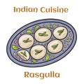 Indian Sweet or Dessert - Rasgulla, Famous Bengali sweet in clay bowl