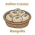 Indian Sweet or Dessert - Rasgulla, Famous Bengali sweet in clay bowl