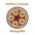 Indian Sweet or Dessert - Rasgulla, Famous Bengali sweet in clay bowl