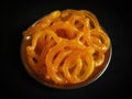 Indian sweet dish, Jalebi served on a plate