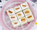 Indian Sweet Food Badam Barfi