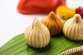 Indian sweet food called modak prepared specifically in ganesh festival or ganesh chaturthi