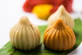 Indian sweet food called modak prepared specifically in ganesh festival or ganesh chaturthi