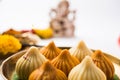 Indian sweet food called modak prepared specifically in ganesh festival or ganesh chaturthi