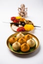 Indian sweet food called modak prepared specifically in ganesh festival or ganesh chaturthi