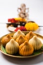 Indian sweet food called modak prepared specifically in ganesh festival or ganesh chaturthi