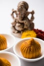 Indian sweet food called modak prepared specifically in ganesh festival or ganesh chaturthi