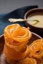 Indian sweet food Jalebi or Jilbi or Imarati