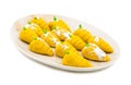 Indian Sweet Food Mango Mawa Pedha or Peda Royalty Free Stock Photo