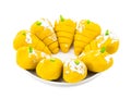 Indian Sweet Food Mango Mawa Pedha or Peda