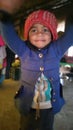 Indian sweet girl in a hut