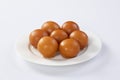 indian sweet gulab jamun closeup view.Sweet Gulab Jamun served in white ceramic bowl