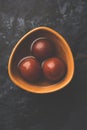 Indian sweet Gulab Jamun served in a ceramic bowl, selective focus Royalty Free Stock Photo