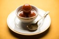 Indian sweet Gulab Jamun served in a ceramic bowl, selective focus Royalty Free Stock Photo