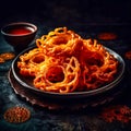 Indian Sweet Jalebi or imarti. Jalebi is one of the most delicious sweets widely used in India.