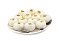 Indian Traditional Sweet Food Peda on White Background Royalty Free Stock Photo