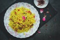 Indian sweet Saffron Rice / Zarda rice