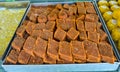 Indian Sweets - barfi in a sweet shop