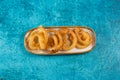 indian sweets deep fired jalebi, jilipi, jilabi served in a dish isolated on background top view Royalty Free Stock Photo