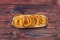 indian sweets deep fired jalebi, jilipi, jilabi served in a dish isolated on background top view