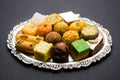 Indian sweets for diwali festival or wedding, selective focus
