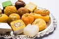 Indian sweets for diwali festival or wedding, selective focus Royalty Free Stock Photo