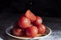 Indian sweets - Gulab Jamun in plate Royalty Free Stock Photo