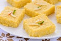 Indian Sweets - mango kalakand barfi Royalty Free Stock Photo