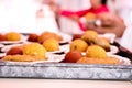 Indian sweets in a plate includes Gulab Jamun, Royalty Free Stock Photo