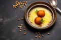 Indian sweets served wooden plate, indian meal looks delicious