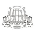 Indian tabla drums with lotus flower in black and white Royalty Free Stock Photo
