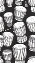 Indian Tabla Drums Pattern Illustration Royalty Free Stock Photo