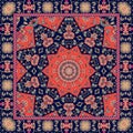 Indian tablecloth with flower - mandala.
