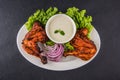 Indian tandoori chicken or chicken barbecue Royalty Free Stock Photo