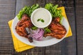 Indian tandoori chicken or chicken barbecue Royalty Free Stock Photo