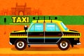 Indian Taxi representing colorful India