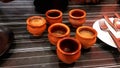 Indian tea,Special tanduri tea in a traditional mud pot on a table