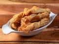 Indian tea time Breakfast jeera Khari on white bowl