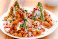 Indian snacks- chole samosa chaat Royalty Free Stock Photo