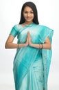 Indian teenage girl with folded hands