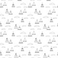 Indian teepee seamless vector pattern.