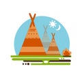 Indian teepee vector concept